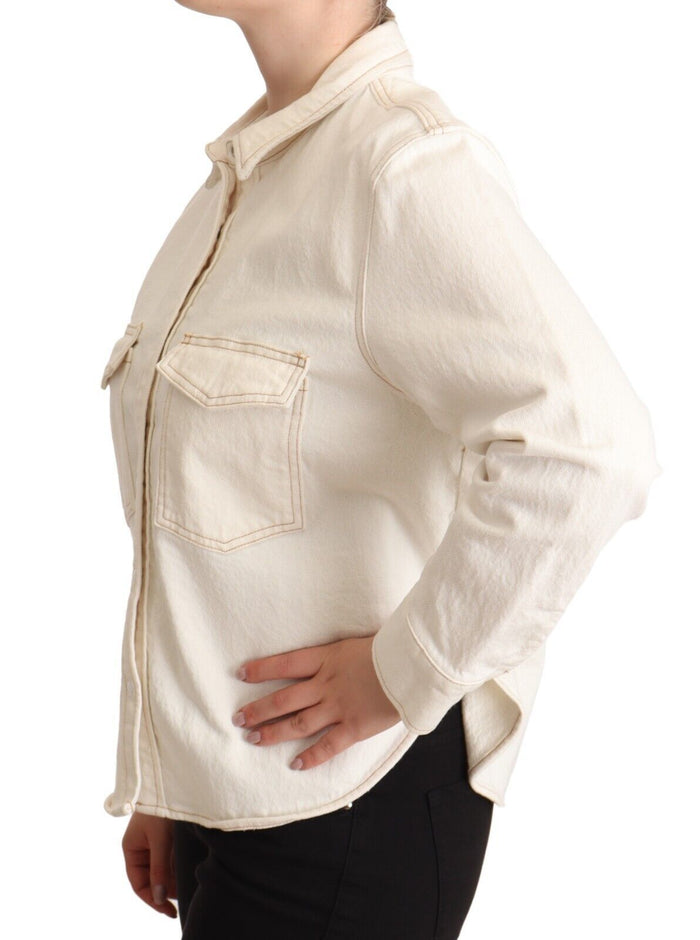 Levi's – Elegantes, langärmliges Poloshirt mit Kragen in Weiß