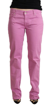 Jacob Cohen – Elegante, konische Jeans aus rosa Denim