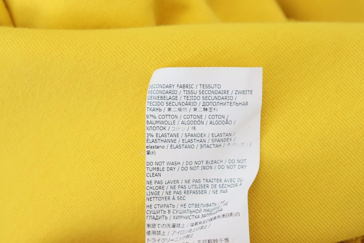 Dsquared² Gelber Pullover mit Rundhalsausschnitt und Logo-Print aus Baumwolle
