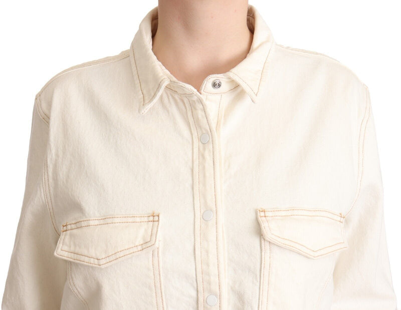 Levi's – Elegantes, langärmliges Poloshirt mit Kragen in Weiß