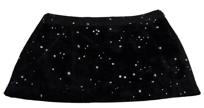 Dsquared² Black Embellished Mid Waist A-line Mini Skirt