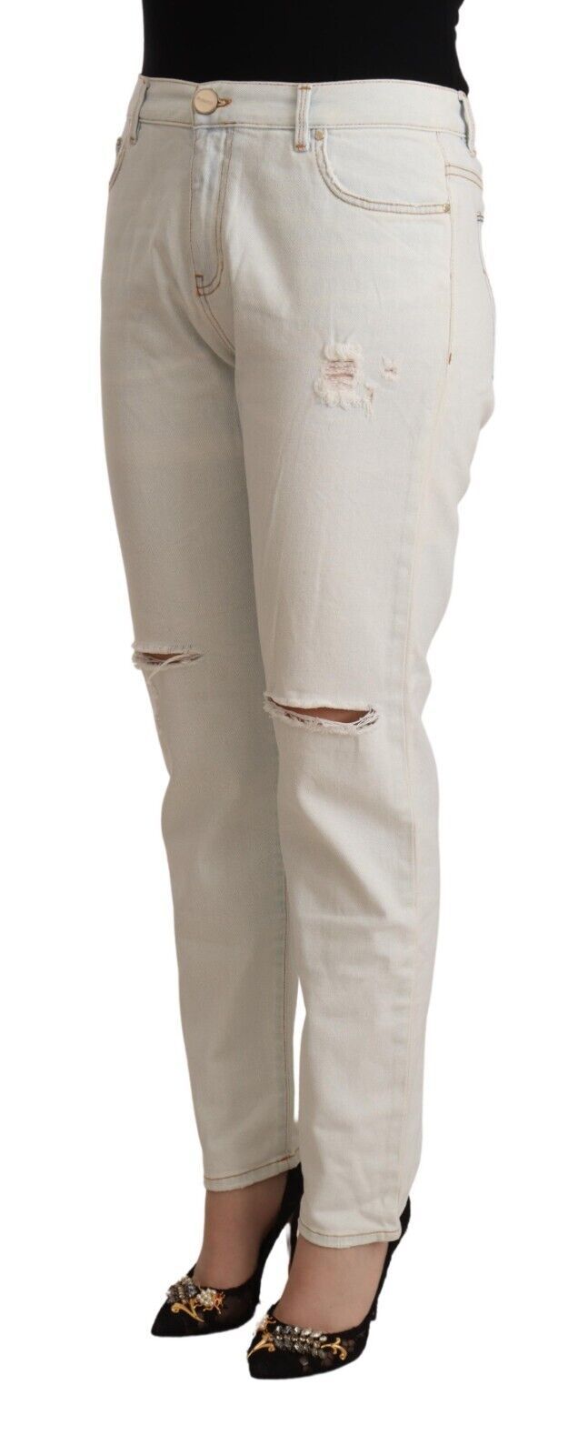 PINKO – Weiße Skinny-Jeans mit mittelhohem Bund