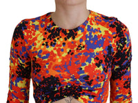 Dsquared² Multicolor Cami Long Sleeves Cropped Blouse Top