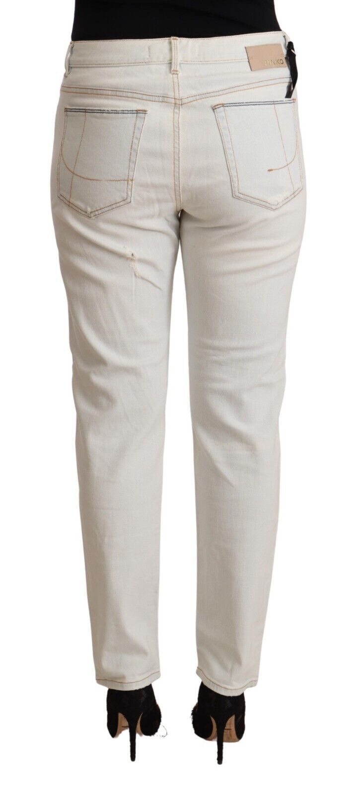 PINKO – Weiße Skinny-Jeans mit mittelhohem Bund