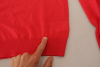 Dsquared² Roter Pullover aus Wolle mit langen Ärmeln und Rundhalsausschnitt