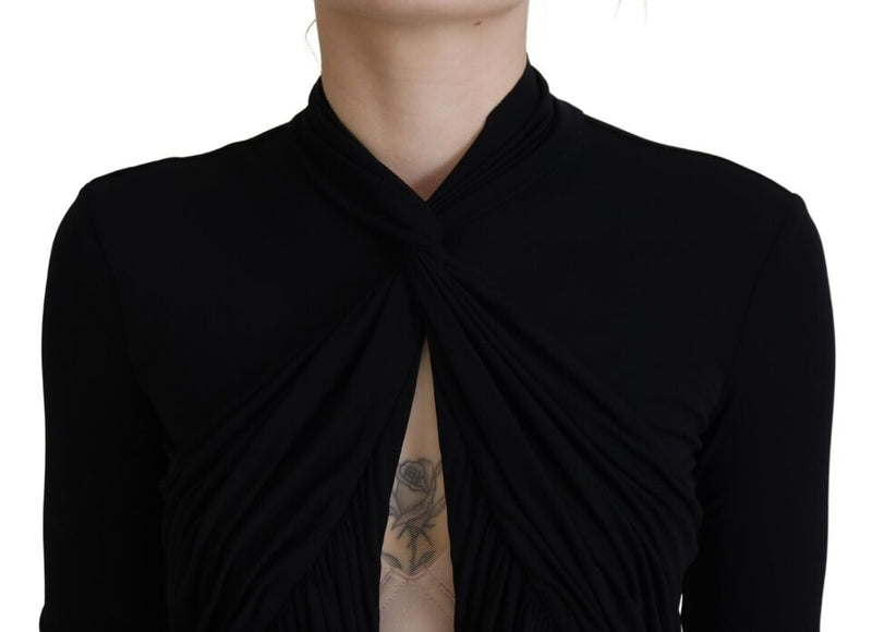 Dsquared² Black Viscose Long Sleeves Cut Out Mini Dress
