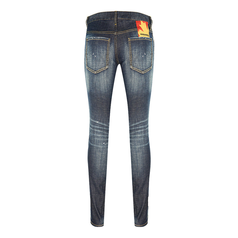 Dsquared2 Slim Jean Paint Splash Canadian Leaf Jeans - Nova Clothing
