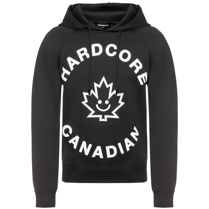 Dsquared2 Hardcore Canadian Maple Leaf Logo Black Hoodie - Nova Clothing
