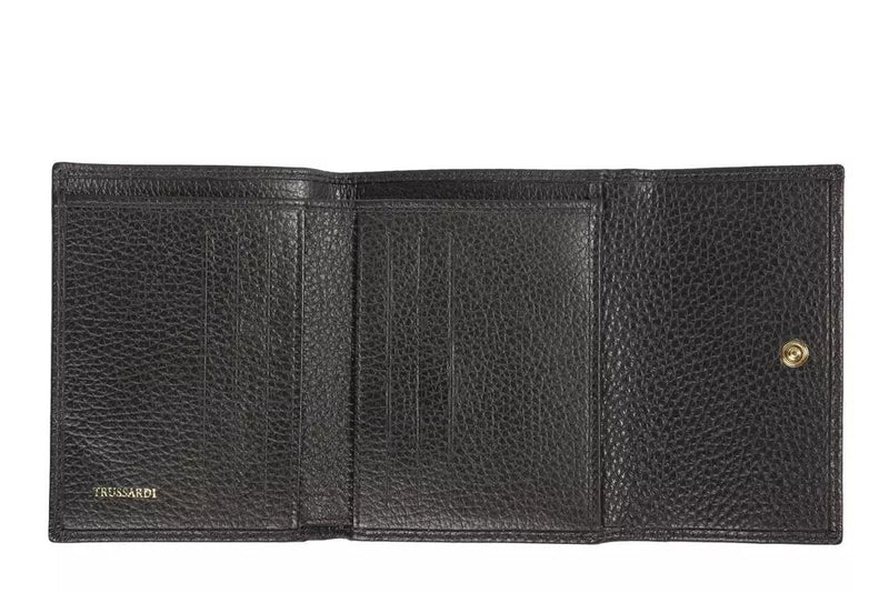 Trussardi Elegante Damen-Geldbörse aus schwarzem Leder