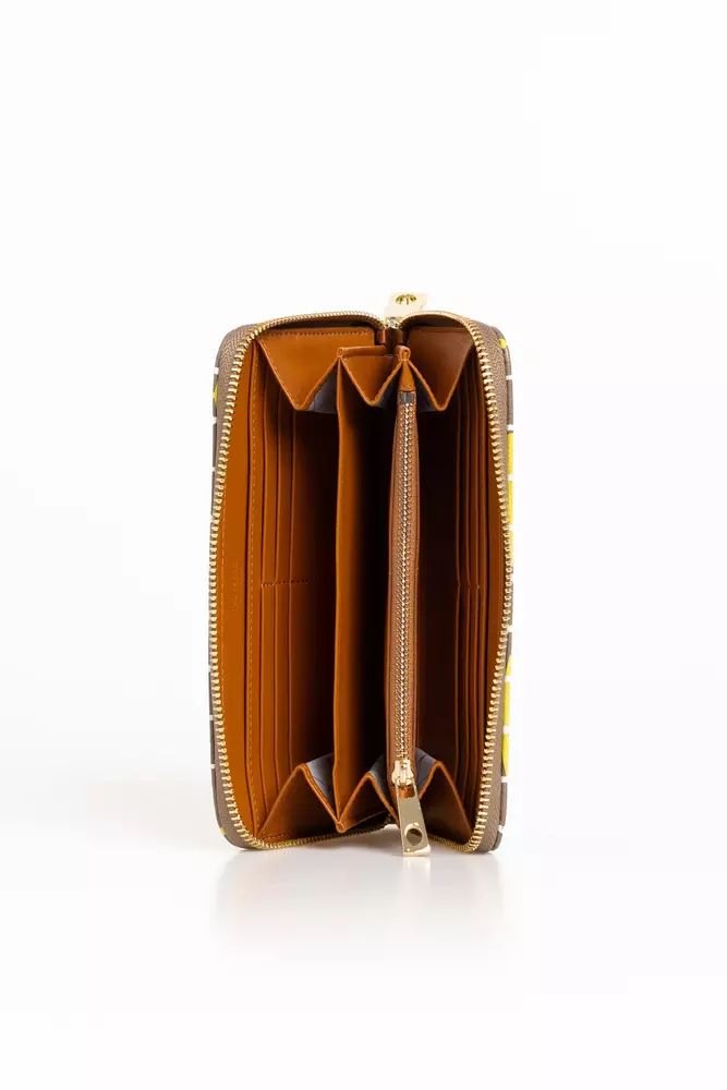 Trussardi – Elegante Geldbörse aus gestreiftem Leder mit Reißverschluss