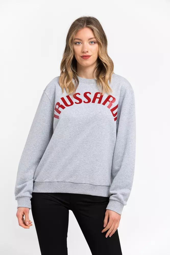 Trussardi Übergroßes Rundhals-Sweatshirt aus Baumwollmischung