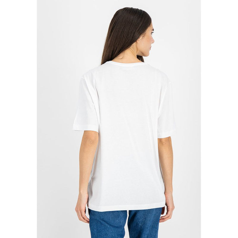 Love Moschino – Schickes Baumwoll-T-Shirt mit Logo in elegantem Weiß