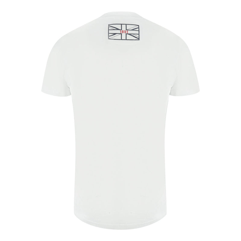 Aquascutum Herren T00123 01 T-Shirt Weiß
