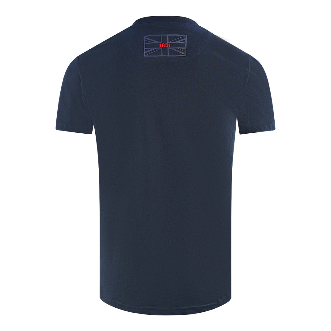 Aquascutum Herren T00123 85 T-Shirt Marineblau