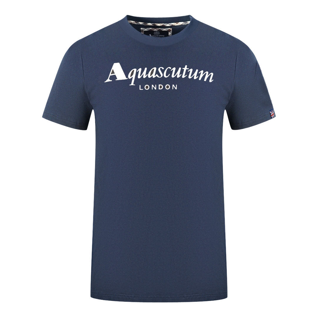 Aquascutum Mens T00323 85 T Shirt Navy Blue