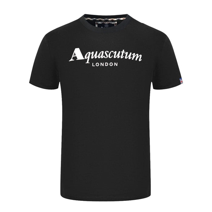 Aquascutum Herren T00323 99 T-Shirt, Schwarz