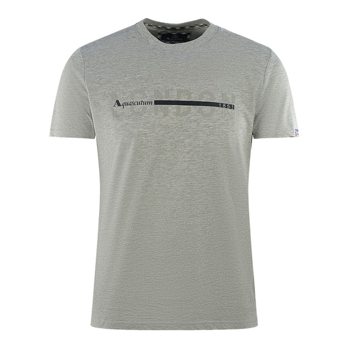 Aquascutum Herren T00423 94 T-Shirt Grau