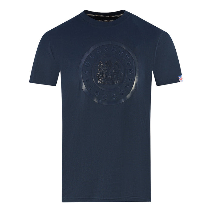 Aquascutum Herren T00723 85 T-Shirt Marineblau
