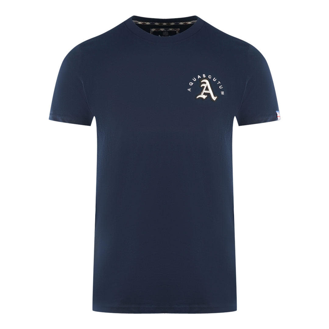 Aquascutum Herren T00823 85 T-Shirt Marineblau