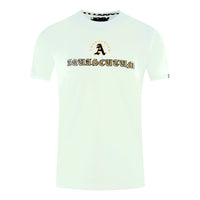 Aquascutum Herren T00923 01 T-Shirt Weiß