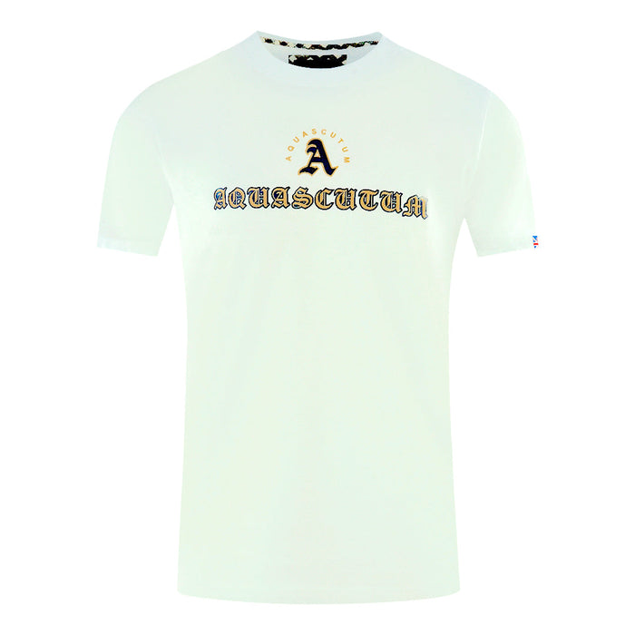 Aquascutum Herren T00923 01 T-Shirt Weiß