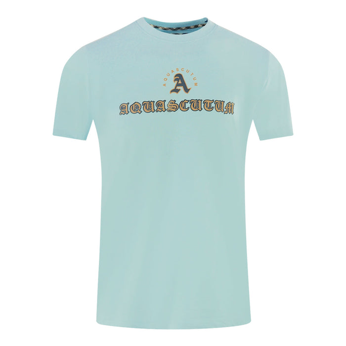 Aquascutum Herren T00923 78 T-Shirt Himmelblau