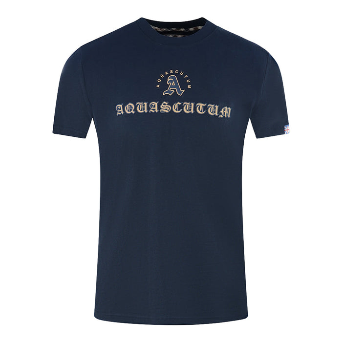 Aquascutum Mens T00923 85 T Shirt Navy Blue