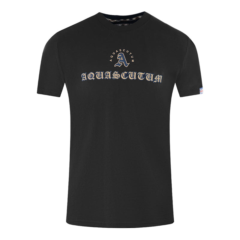 Aquascutum Herren T00923 99 T-Shirt, Schwarz