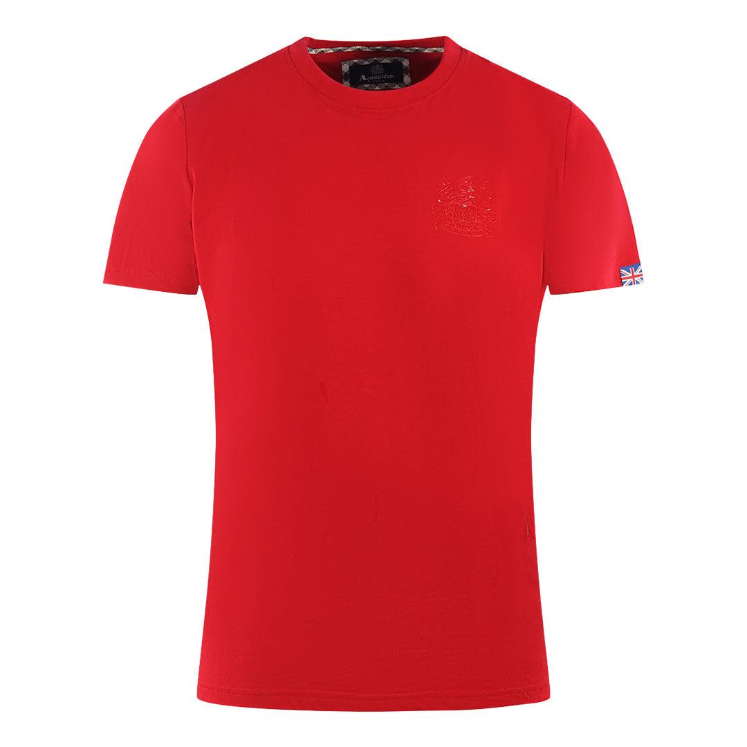 Aquascutum Herren T01023 52 T-Shirt Rot