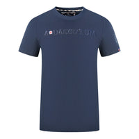 Aquascutum Herren T01123 85 T-Shirt Marineblau