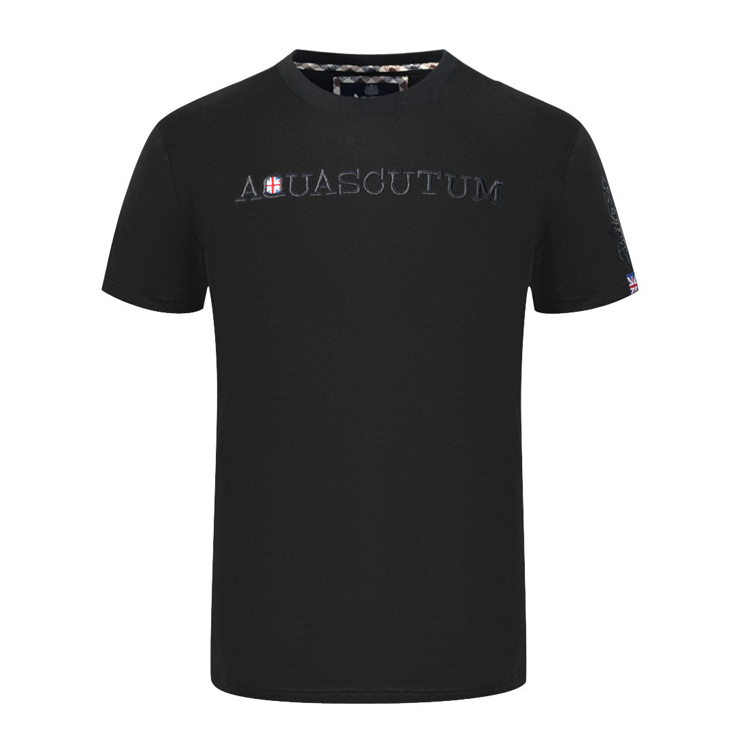 Aquascutum Mens T01123 99 T Shirt Black