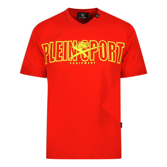 Philipp Plein Sport Herren Tips1100 52 T-Shirt Rot