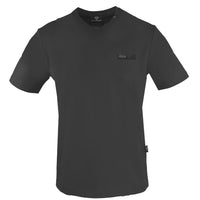 Plein Sport – Schwarzes T-Shirt mit Logo-Plakette