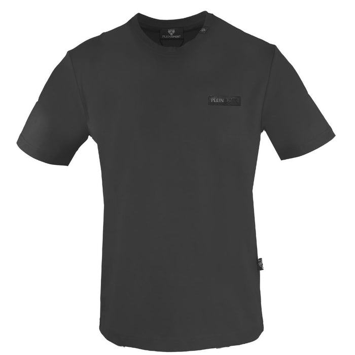 Plein Sport – Schwarzes T-Shirt mit Logo-Plakette