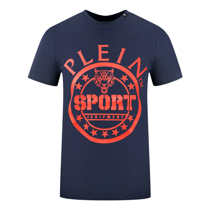 Plein Sport Herren T-Shirt Tips128It 85 Marineblau