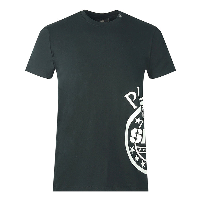 Plein Sport – T-Shirt mit seitlichem Logo in Schwarz