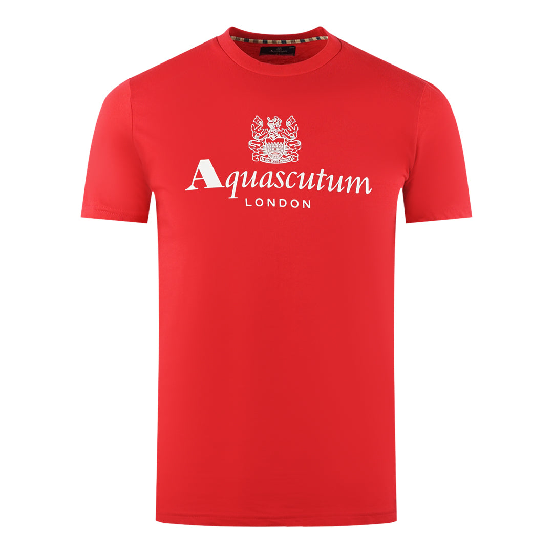Aquascutum Mens Ts002 13 T Shirt Red