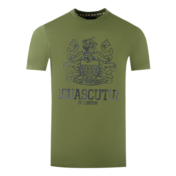 Aquascutum Mens Ts006 06 T Shirt Army Green