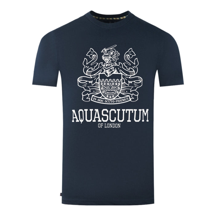 Aquascutum Mens Ts006 11 T Shirt Navy Blue