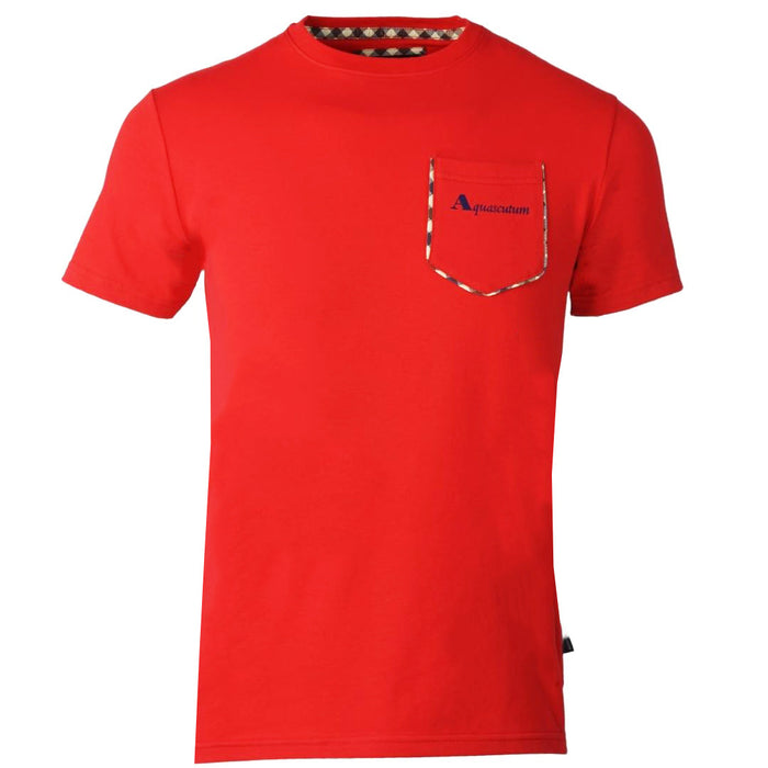 Aquascutum Herren Tsia07 52 T-Shirt Rot