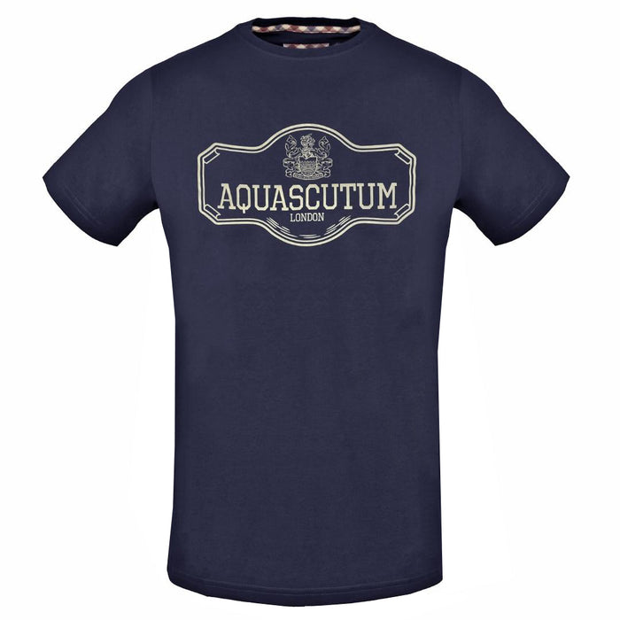 Aquascutum Sign Post Logo Navy Blue T-Shirt - Nova Clothing