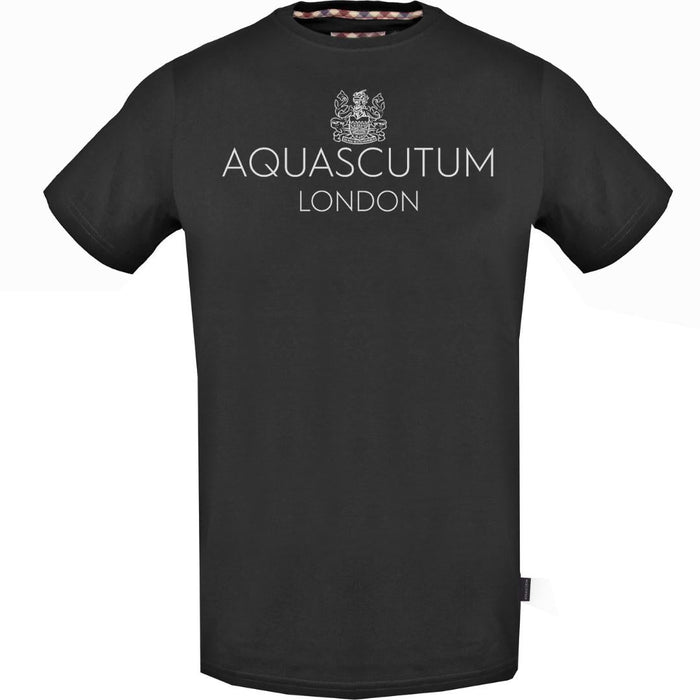 Aquascutum Herren Tsia126 99 T-Shirt, Schwarz