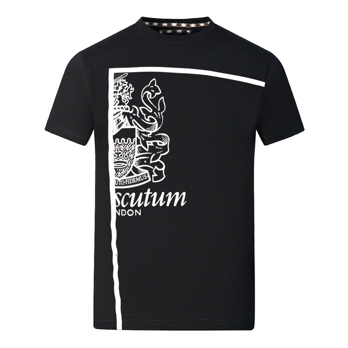 Aquascutum Herren Tsia127 99 T-Shirt, Schwarz