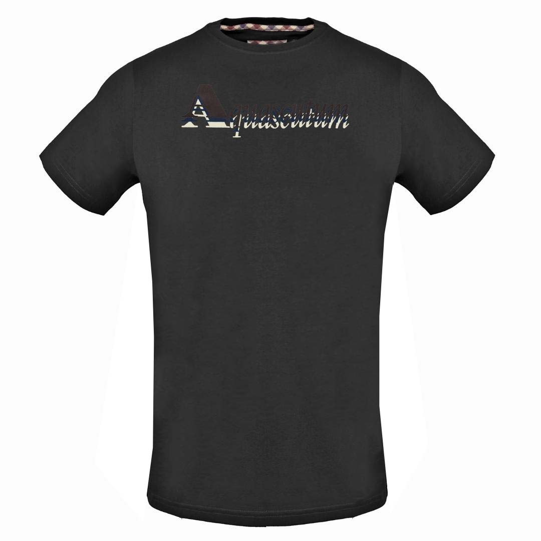Aquascutum Herren Tsia15 99 T-Shirt, Schwarz