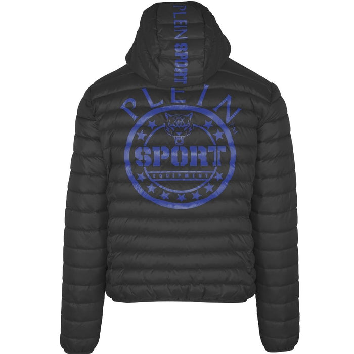 Plein Sport Padded Circle Logo Black Jacket - Nova Clothing