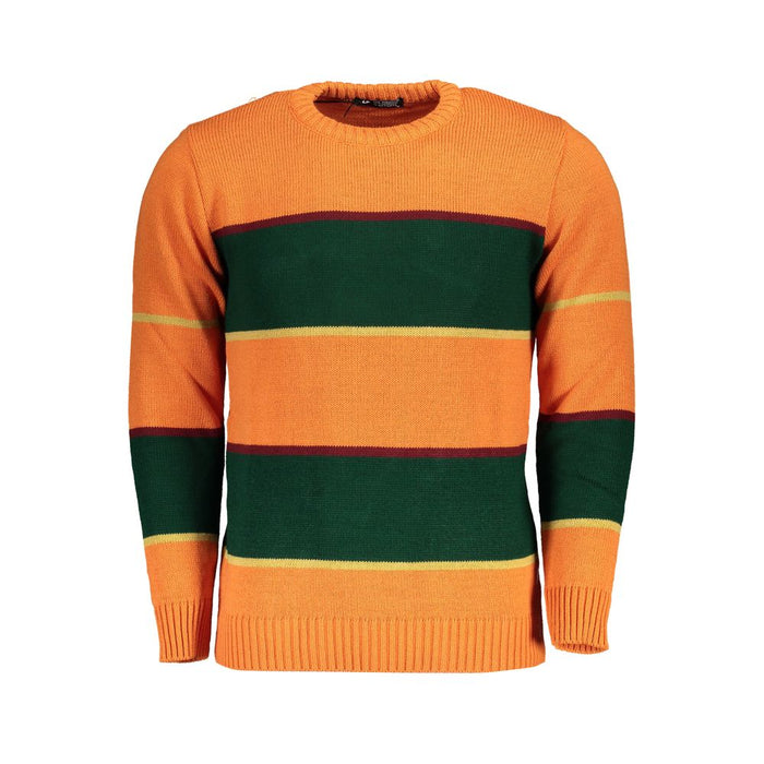 Orangefarbener Pullover aus US Grand Polo-Stoff