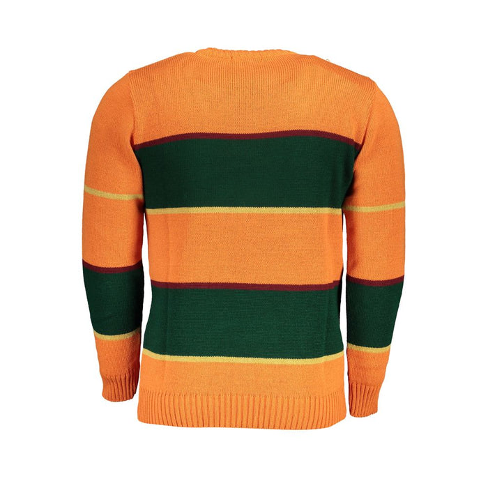 Orangefarbener Pullover aus US Grand Polo-Stoff