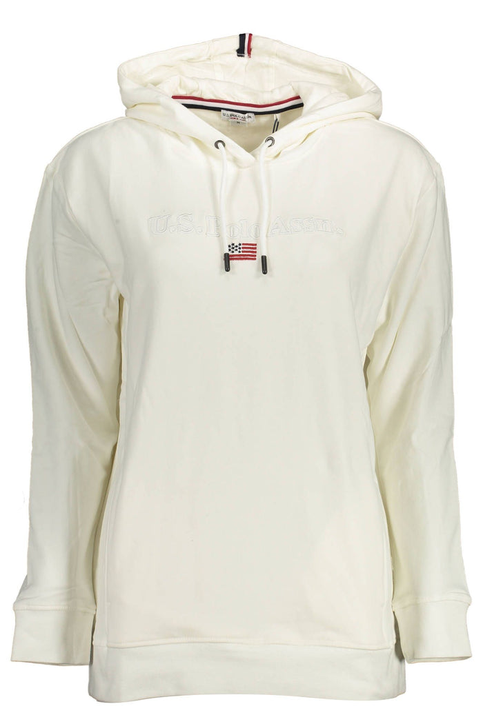 US POLO ASSN. Schickes weißes Kapuzensweatshirt mit Stickerei