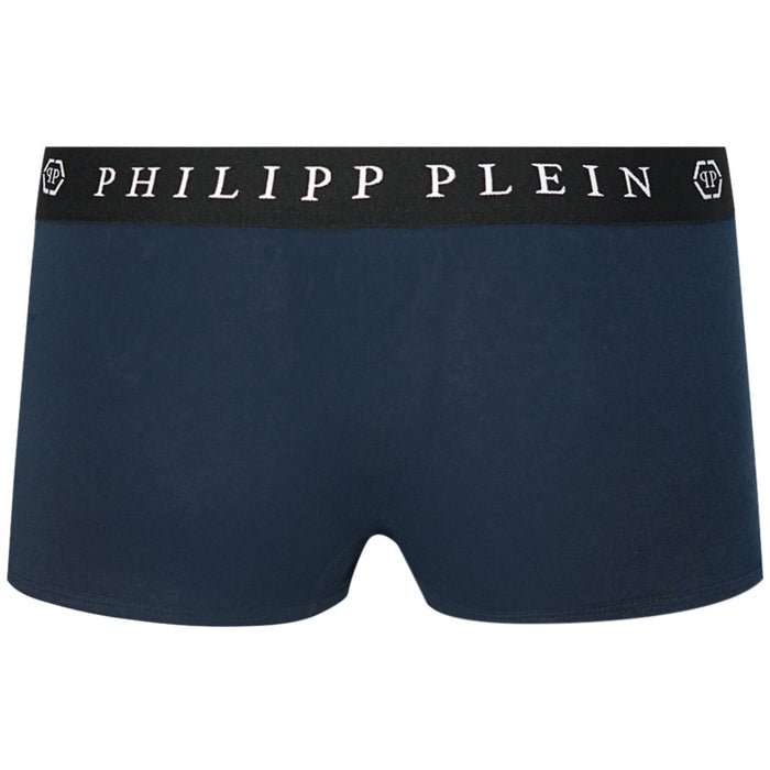 Philipp Plein Boxershorts mit Totenkopf-Logo in Marineblau, Zweierpack