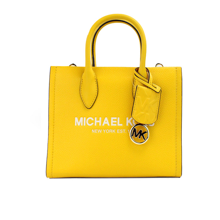Michael Kors – Mirella – Kleine Shopper-Tasche aus jasmingelbem Leder mit Reißverschluss oben